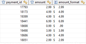 Postgresql decimal example