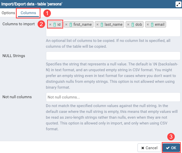 postgresql import csv file
